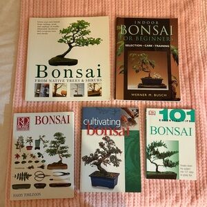 Lot of 5 Bonsai Growing books Good condition beginner gardener tree art